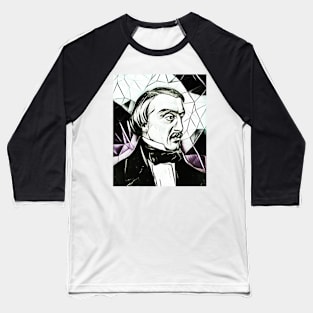 Vissarion Belinsky Black and White Portrait | Vissarion Belinsky Artwork 3 Baseball T-Shirt